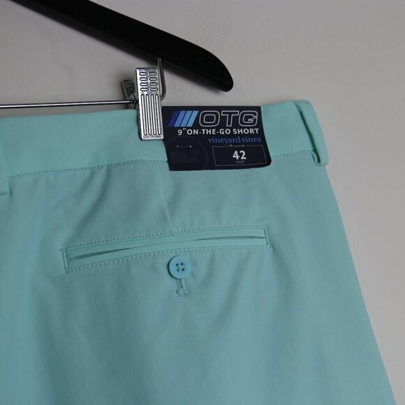 NWT Vineyard Vines 9 Inch On-The-Go Performance Shorts Teal Blue Size 42 - Picture 6 of 9